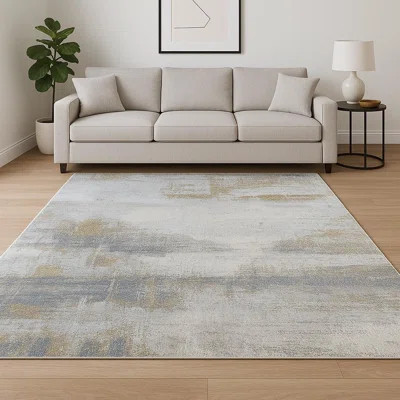 8' X 10' Gold Abstract Hand Knotted Area Rug | Wayfair North America