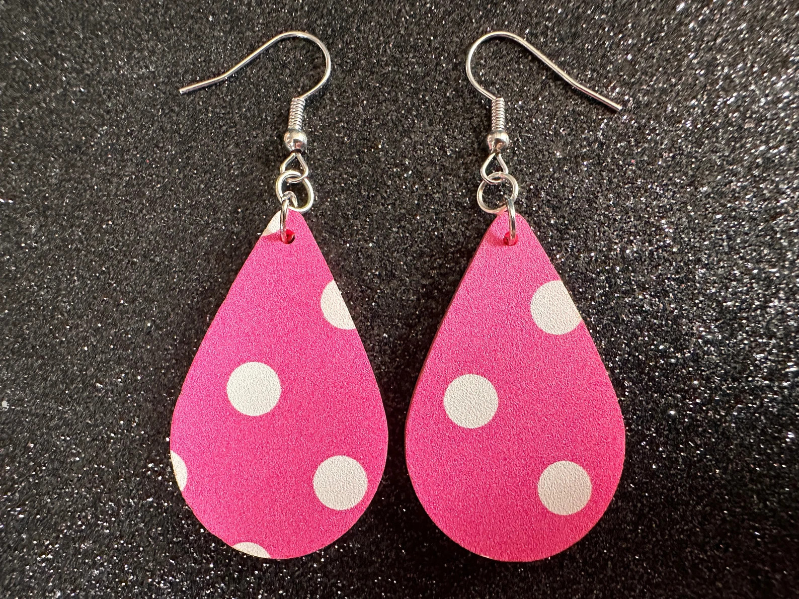 Pink Polka Dot Earrings: Laser Cut Acrylic Earrings, Pink Earrings, Princess, Pink and White Polk... | Etsy (Global)