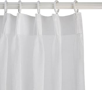 Gewvary 2 Panels Pinch Pleated White Sheer Curtains Window Treatment Voile Curtain Panels for Bed... | Amazon (US)