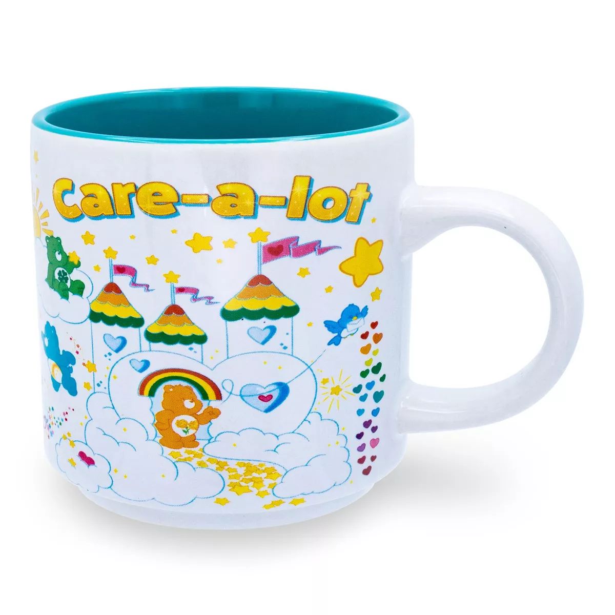 Silver Buffalo Care Bears "Care-A-Lot"  Allover Icons Ceramic Coffee Mug | Holds 13 Ounces | Target