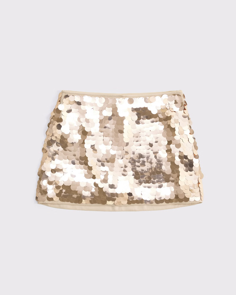 Mid Rise Sequin Skort | Abercrombie & Fitch (US)