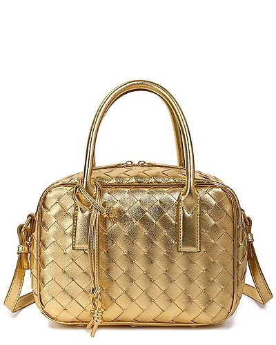 Woven Leather Top-Handle Crossbody | Gilt & Gilt City
