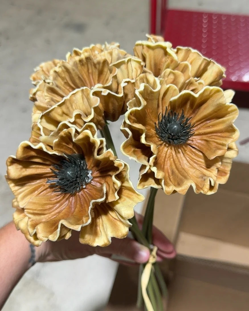 Harvest Gold Real Touch Poppy Bundle | MJHome