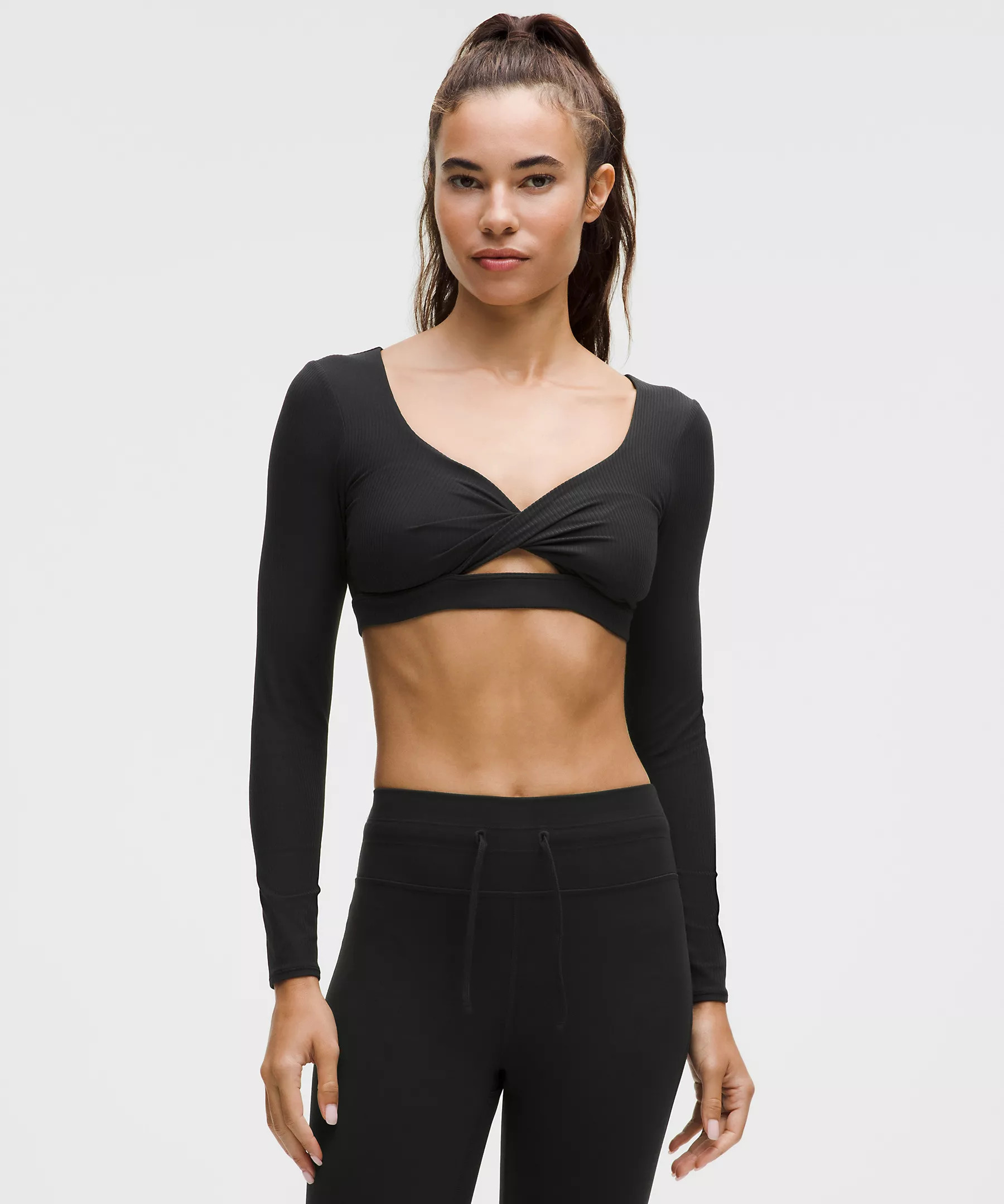 Ribbed Nulu Long-Sleeve Bra Top *Light Support, B/C Cup | Women's Bras | lululemon | Lululemon (US)