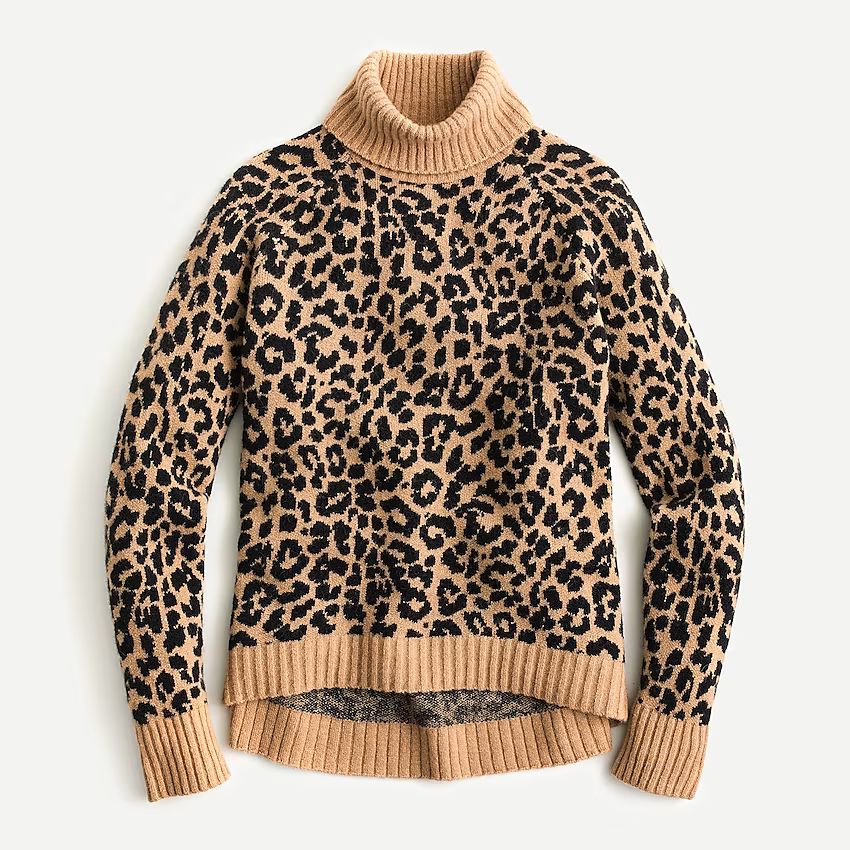 Turtleneck sweater in leopard supersoft yarn | J.Crew US