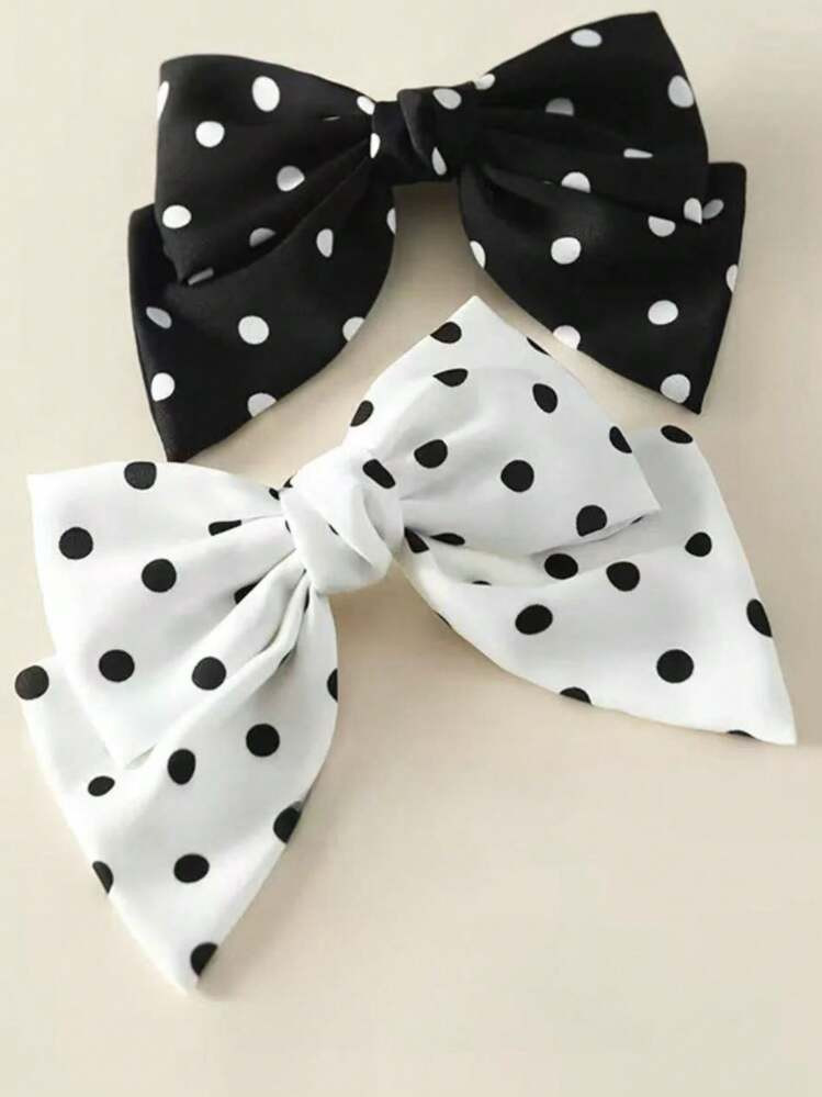 1pc Elegant Polka Dot Bowknot Hair Claw Clip, Versatile Hair Accessories Claw Clips Hair Claws Hair Barrettes, School Stuff, College, Bows, Cute, Classy, Winter Outfit Women, Head Accessories, Hairpin | SHEIN