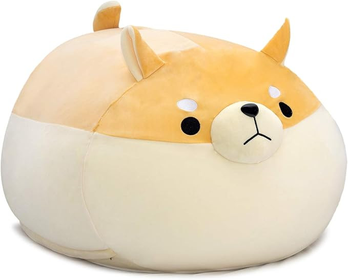 cuebear Stuffed Animal Storage Bean Bag Chair Cover for Kids Yellow Dog Shiba Inu Girls Large Siz... | Amazon (US)