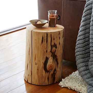Natural Tree Stump Side Table | West Elm (US)