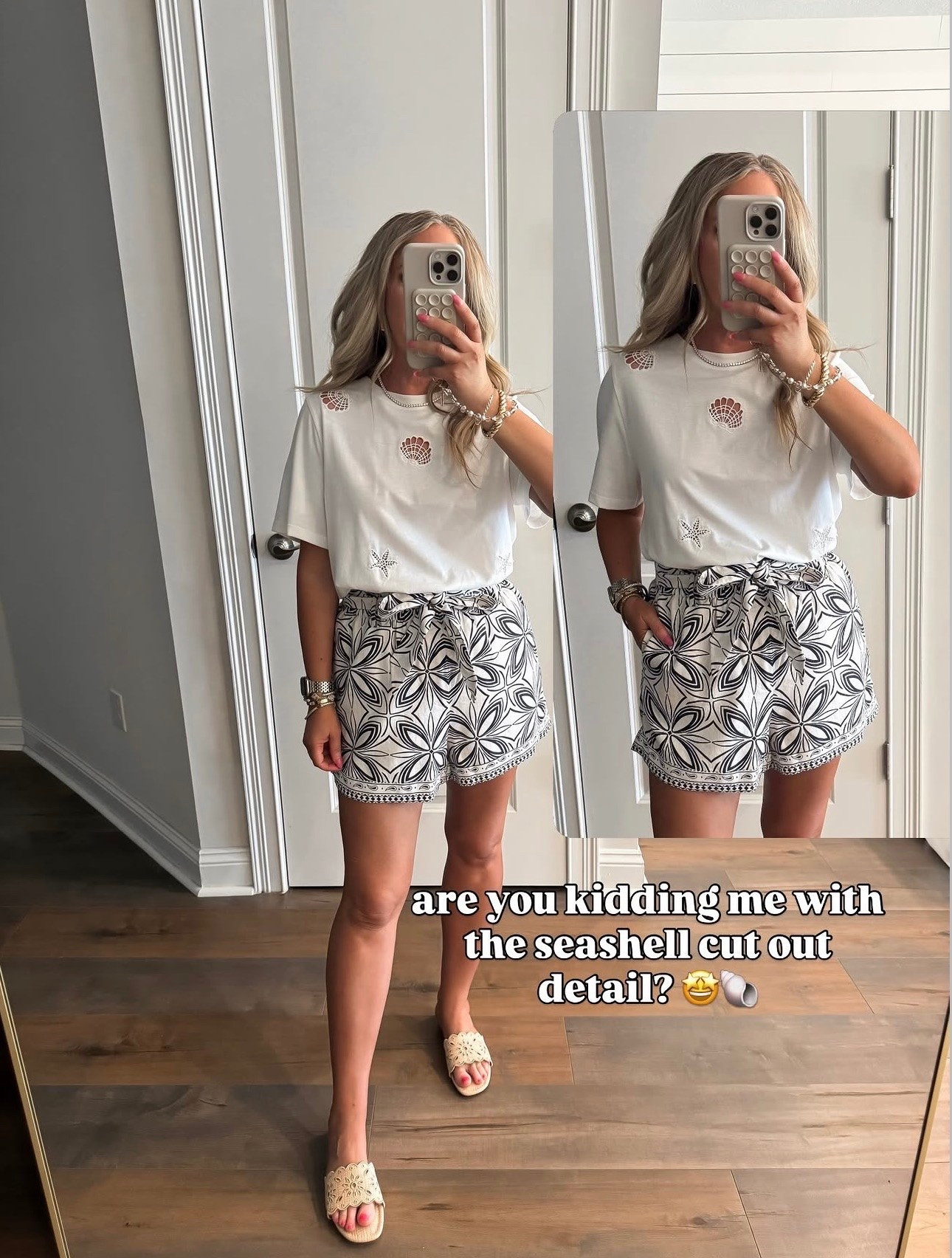 Target fashion target finds seashell top so cute! Size small. Vacation outfit, resort wear, cruise outfit shorts size medium