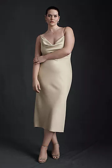 BHLDN August Satin Charmeuse Midi Dress | Anthropologie (US)