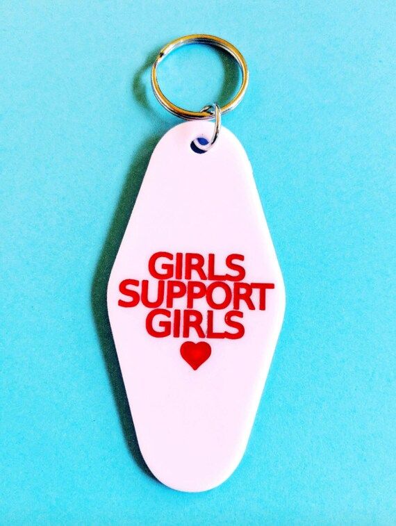 Girls Support Girls Heart Retro Motel Hotel Feminist Keychain | Etsy | Etsy (US)