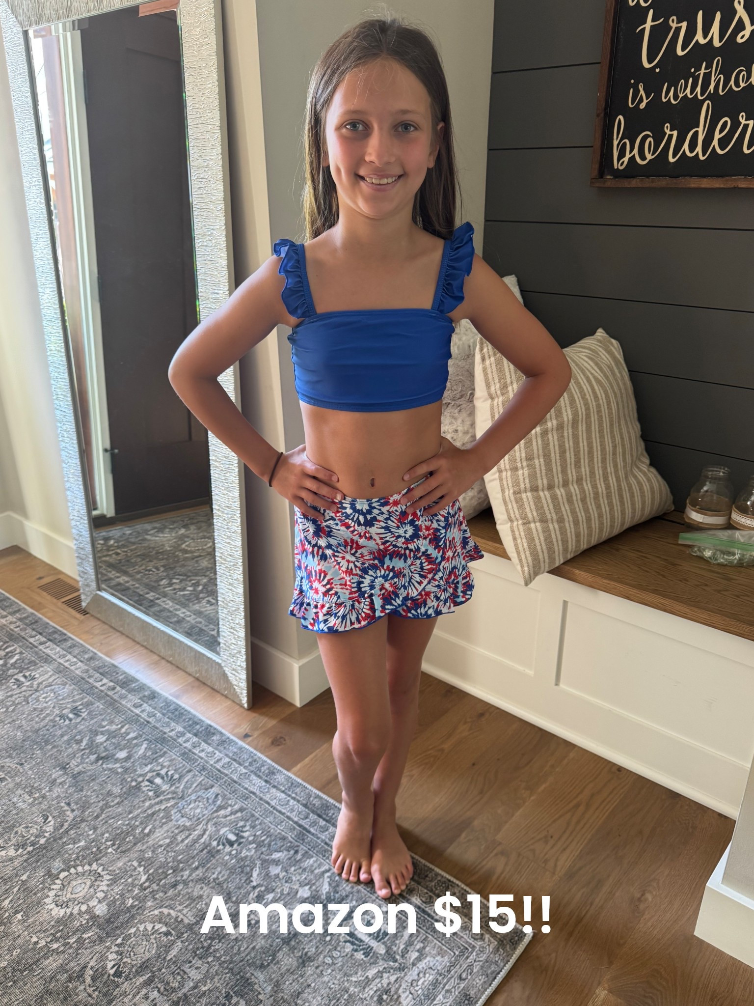 4th of July swimsuit!  So cute - she is wearing a 9-10 and is a medium currently in Target clothing. For the price this is so cute for the 4th! USA! 

#LTKSeasonal #LTKFamily #LTKKids