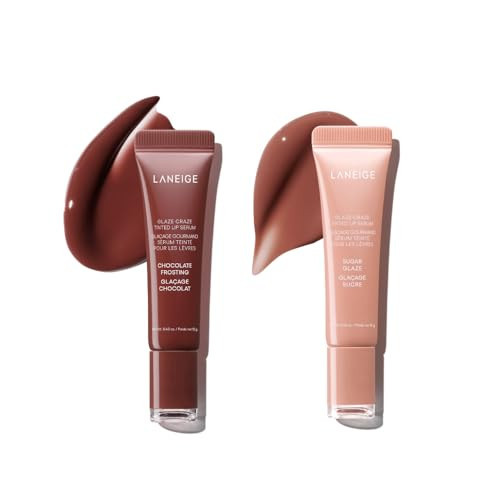LANEIGE Winter Glaze Craze Duo: Serum-Infused Lip Tints for Plumping Hydration & Shine in Sugar Glaze and Chocolate Frosting Donut Shades | Amazon (US)