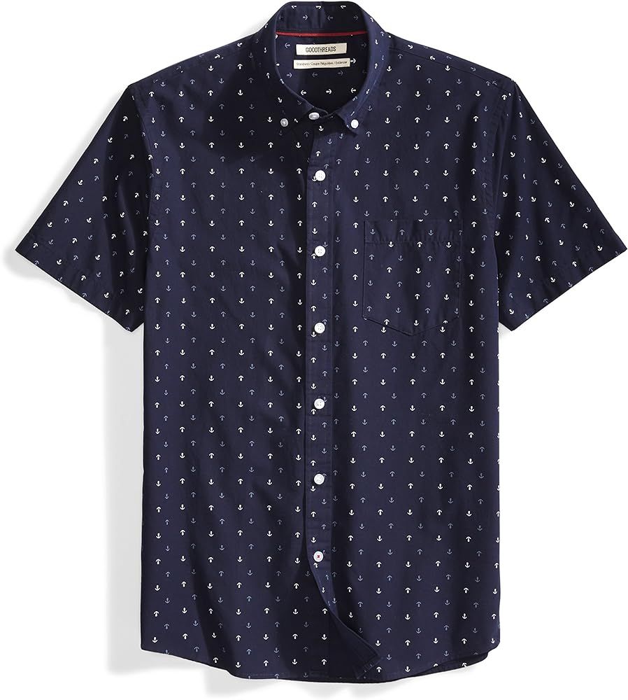 Amazon Brand - Goodthreads Men's Standard-Fit Short-Sleeve Printed Poplin Shirt | Amazon (US)