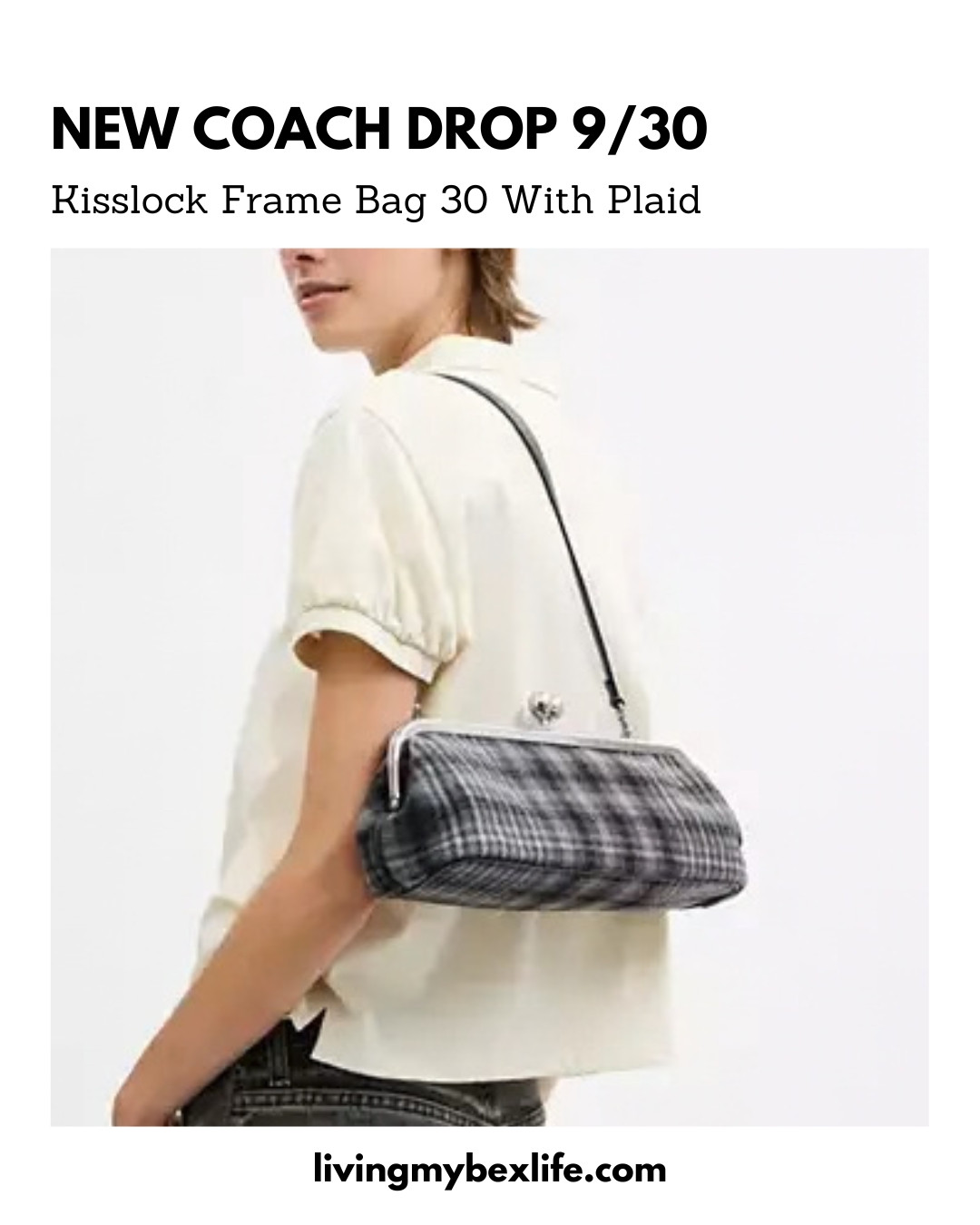 New Coach Kisslock Frame Bag 30 With Plaid | special edition coach, limited edition coach, luxury handbag, designer handbag, coach drop 9/30 

 #LTKgrwm #LTKootd #LTKU