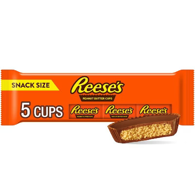 Reese's Milk Chocolate Peanut Butter Cups Snack Size Candy - 0.55oz/5ct | Target