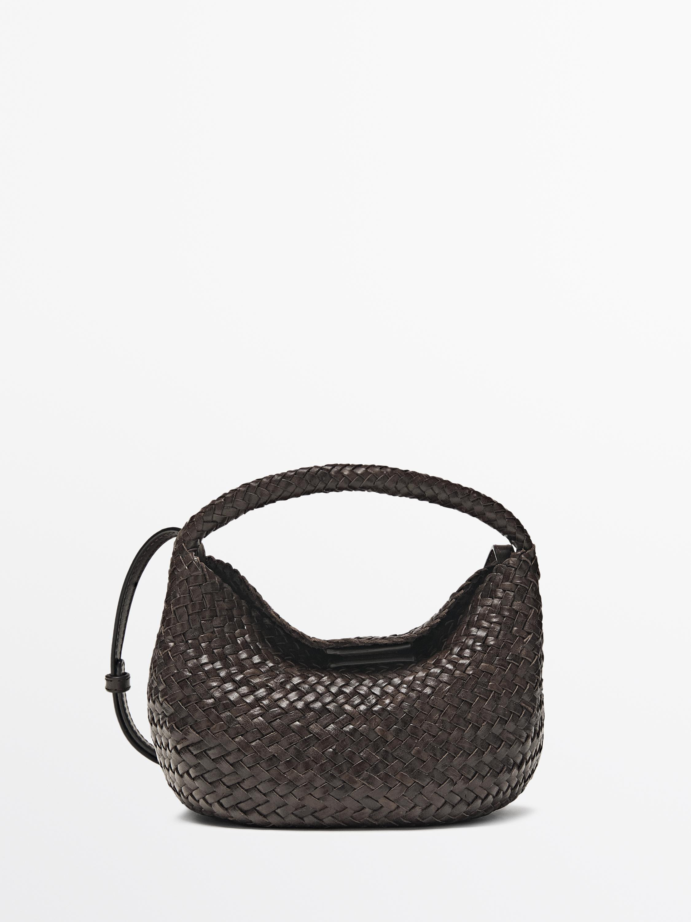 Nappa leather braided mini bag | Massimo Dutti US