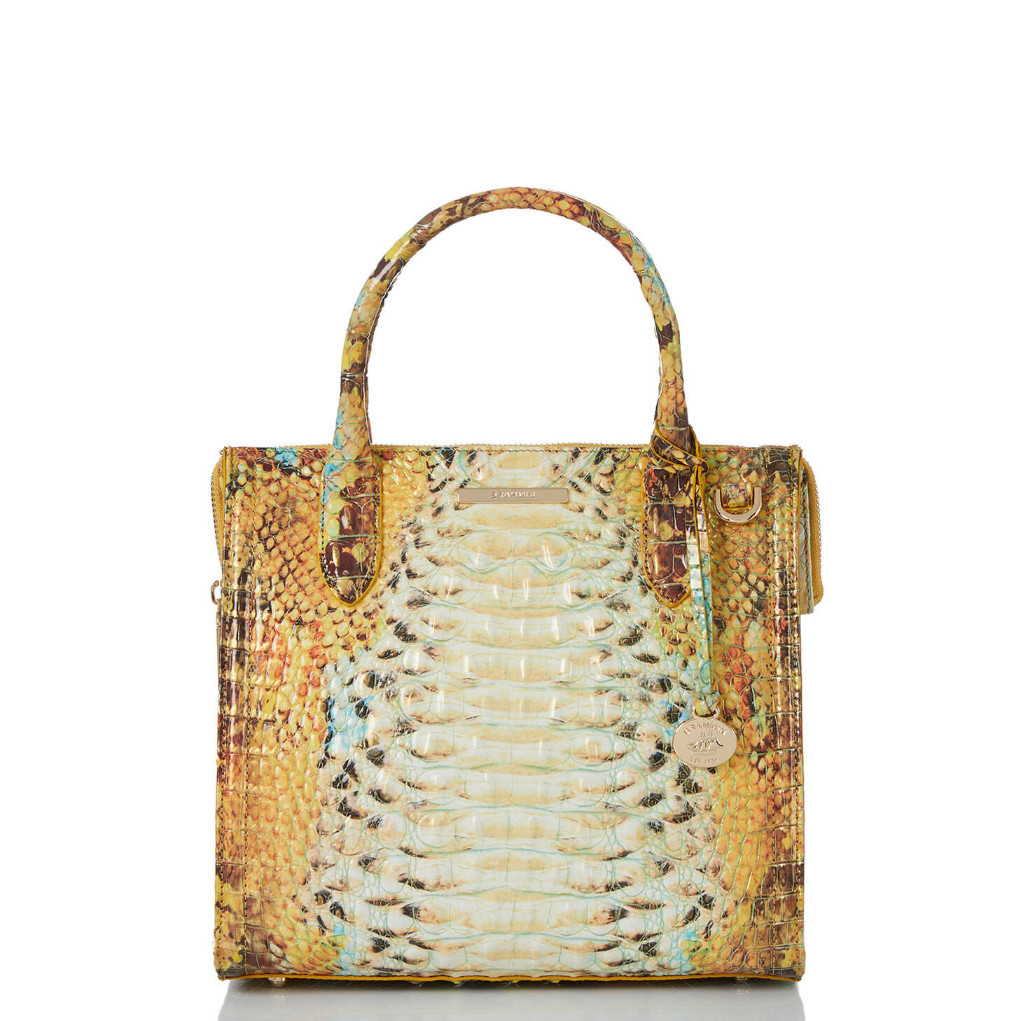 Small Caroline Leather Satchel | Sunny Viper | BRAHMIN | Brahmin