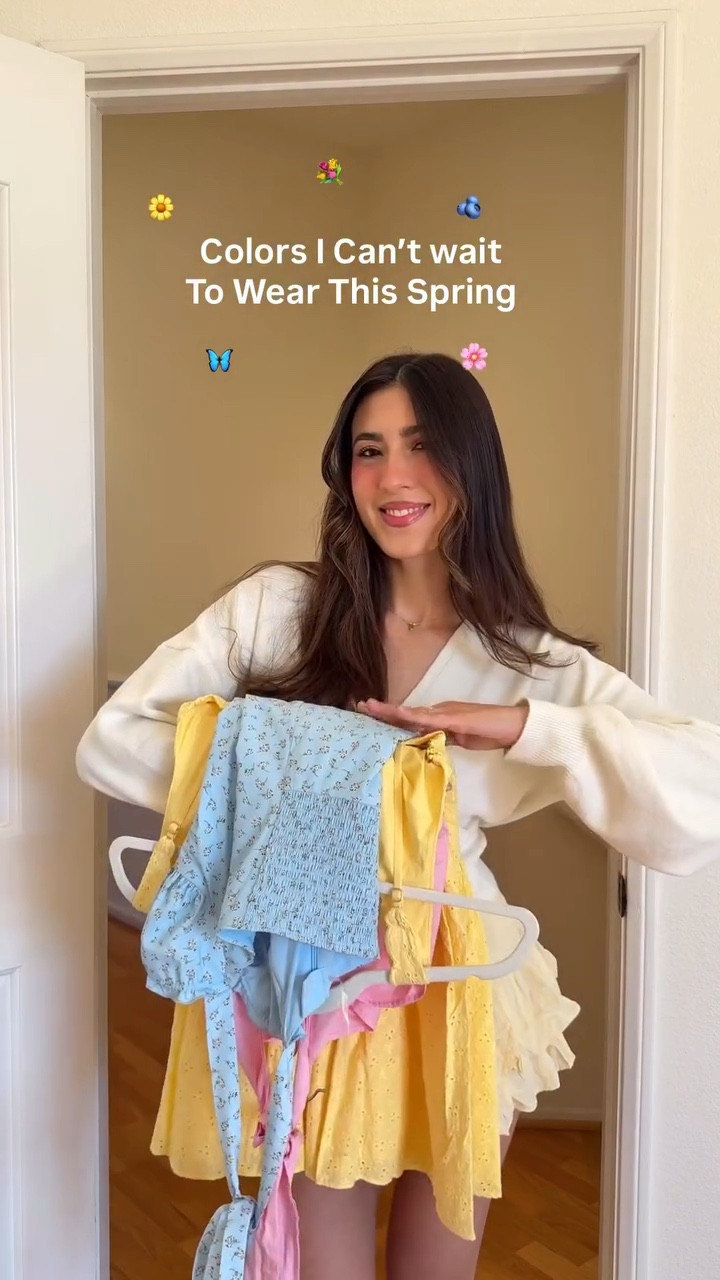 All these colors on repeat this spring please 🌸🦋🌼🤍 

.

.

Pastel spring colored dresses, colorful spring dresses, colorful spring outfit inspo