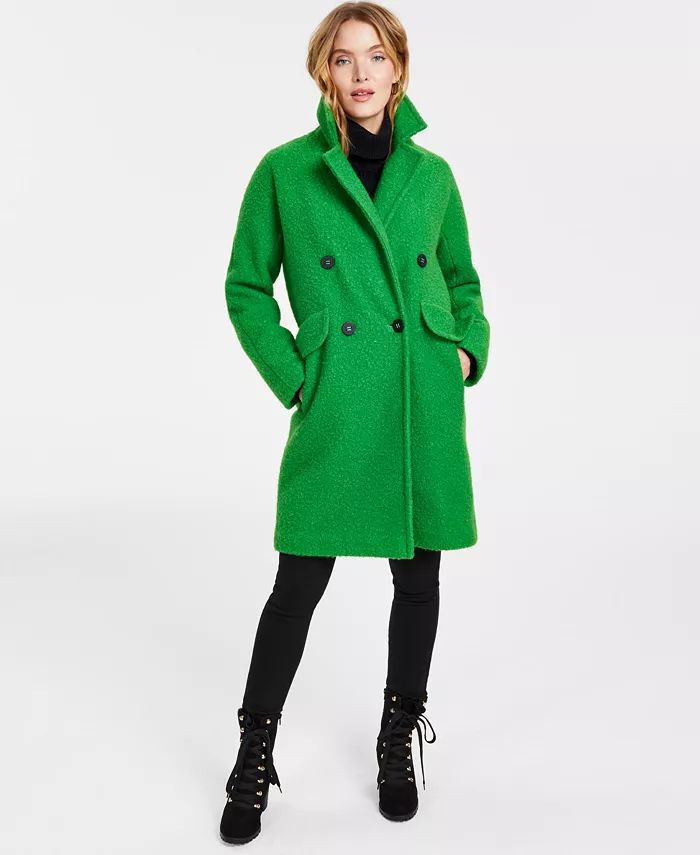 BCBGeneration Women's Double-Breasted Bouclé Walker Coat, Created for Macy's & Reviews - Coats &... | Macys (US)