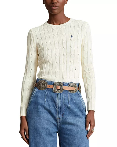 Cable Knit Cotton Crewneck Sweater | Bloomingdale's (US)