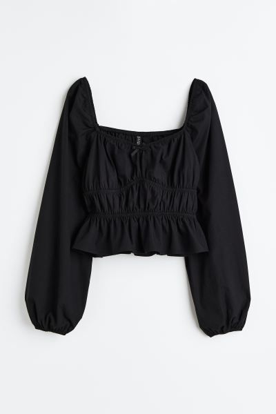 Balloon-sleeved Peplum Blouse | H&M (US + CA)