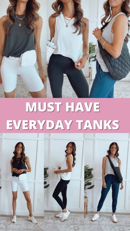 ⭐️ Next level comfortable! 

These tanks are super soft, lightweight and breathable. Great for working out or running errands. Come in long and crop style. I’m wearing the long. Fit true to size. 

Activewear | fitness outfit | running outfit | leggings outfit | biker shorts outfit | errands outfit | everyday outfit | casual outfit 

#LTKActive #LTKFindsUnder50 #LTKFitness