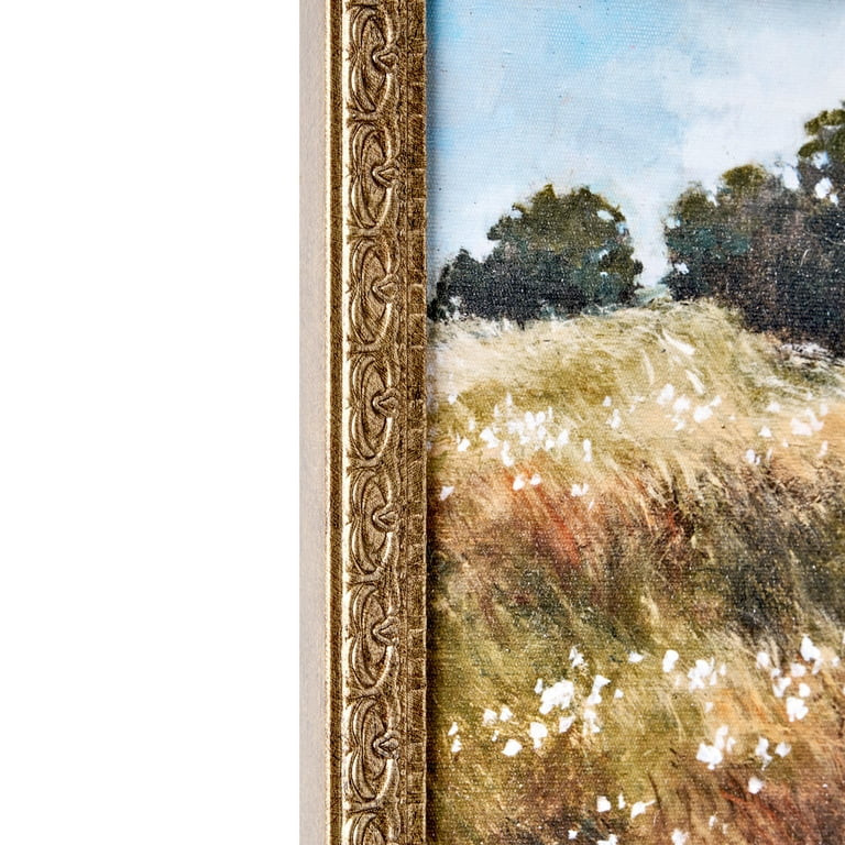 Home Decor Collection Calm Meadow Landscape Wall Art, Nature Canvas Print with Wood Bronze Frame,... | Walmart (US)