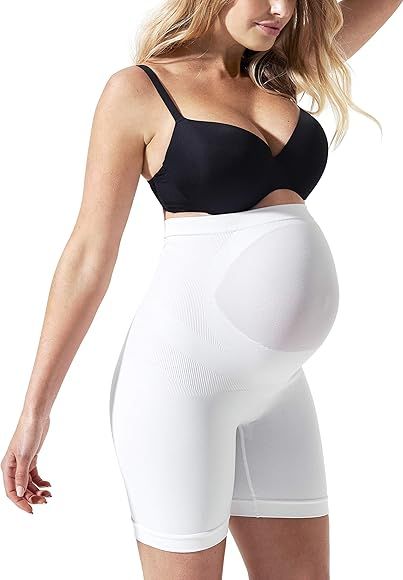 BLANQI Maternity Belly Support Girlshort, Seamless, Mild Compression (Winter White, Large) | Amazon (US)