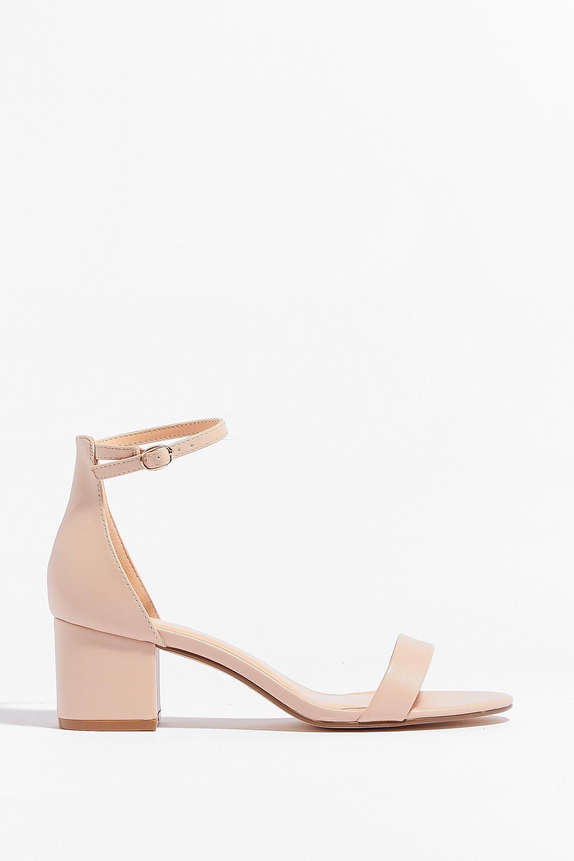 Womens On the Lowdown Faux Leather Heeled Sandals - Nude | NastyGal (US & CA)