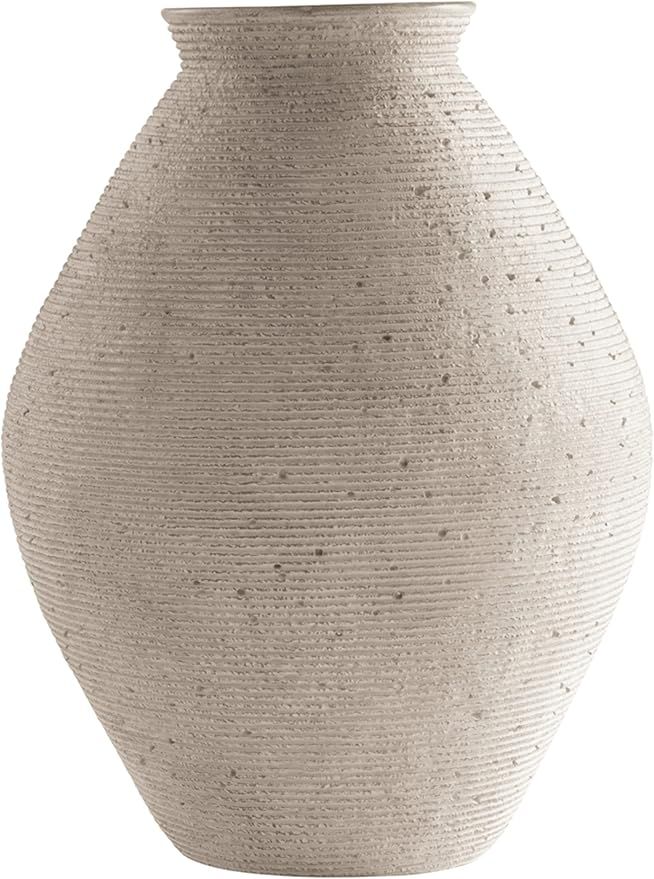 Signature Design by Ashley Hannela 17" Modern Distressed Polyresin Vase, Antique Tan | Amazon (US)