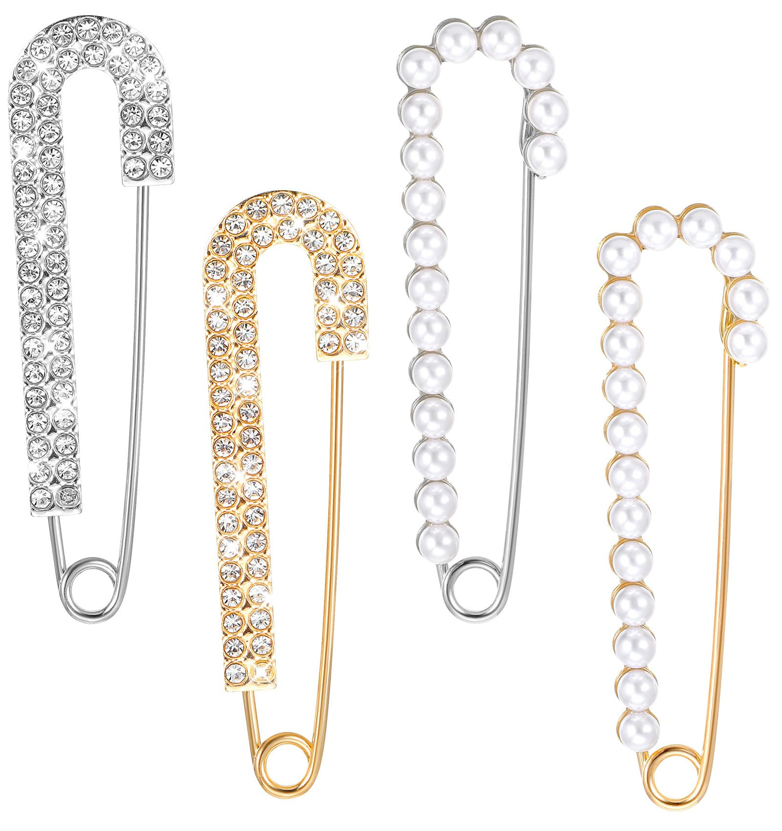 Decorative Safety Pins for Clothes, Large Brooch Pins for Women's Charms, Hats, Socks, Jeans, Col... | Amazon (UK)