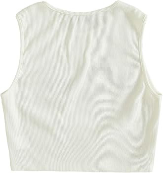 SweatyRocks Women's Graphic Print Sleeveless Ribbed Cropped Tank Slim Fit Crop Top | Amazon (US)