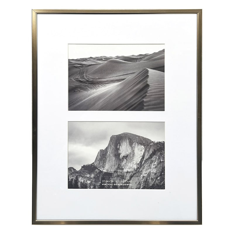 2-Opening Champagne Thin Collage Picture Frame, 11x14 | At Home
