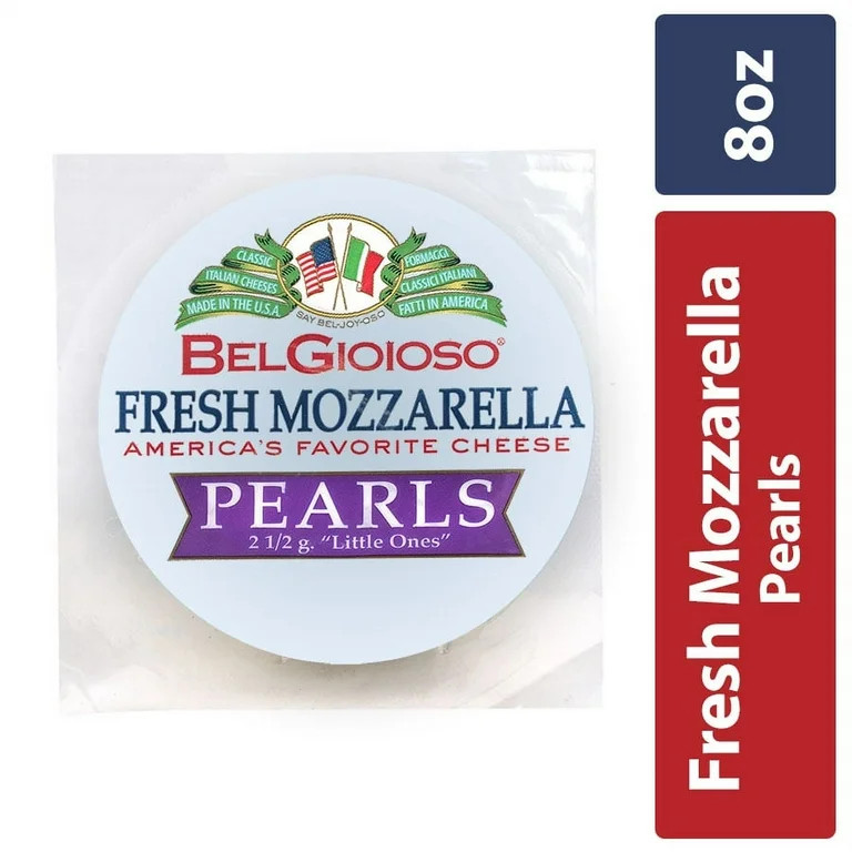 BelGioioso Fresh Mozzarella Cheese Pearls Mini Snacking Cheese, 8 oz Refrigerated Plastic Packet | Walmart (US)