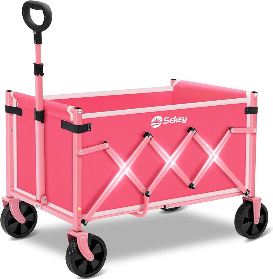Sekey Wagon Cart with Wheels with 220LBS Capacity,Heavy Duty Wagon Carts Foldable,Lightweight Uti... | Amazon (US)