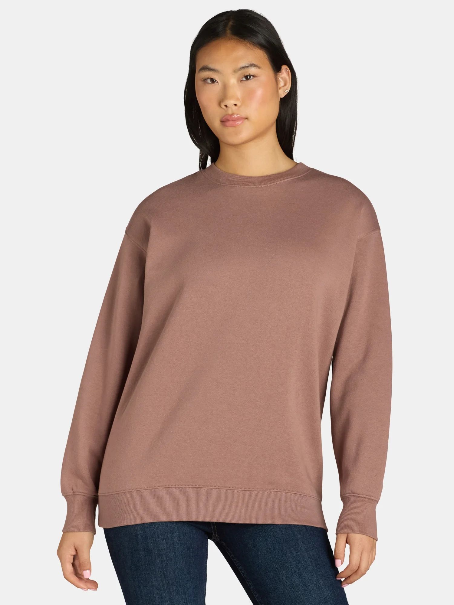 No Boundaries Oversized Sweatshirt with Long Sleeves, Women’s | Walmart (US)