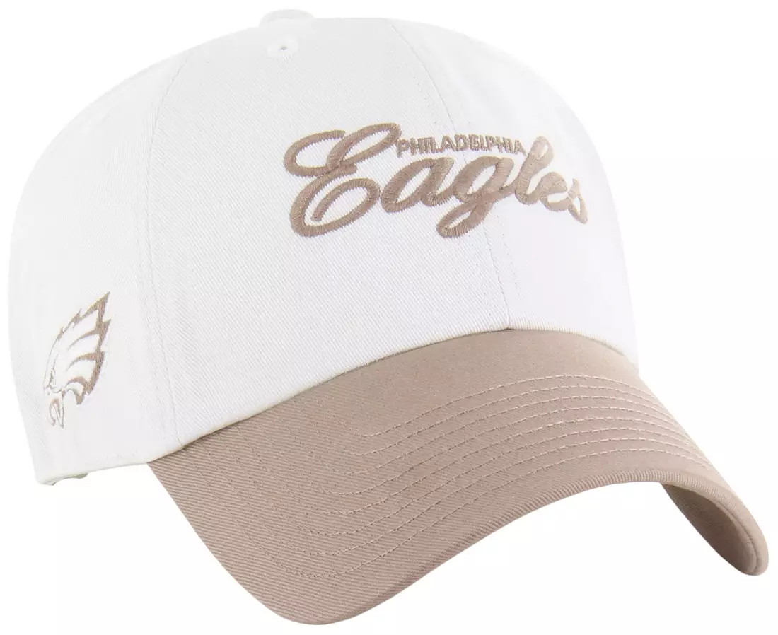 '47 Adult Philadelphia Eagles Sandstone Foundational 2-Tone Beige Clean Up Adjustable Hat | DICK'S Sporting Goods