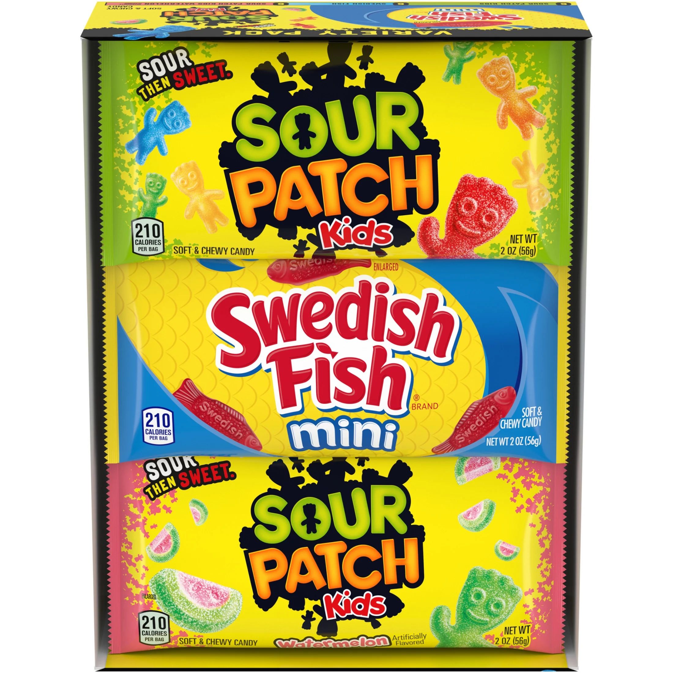 SOUR PATCH KIDS and SWEDISH FISH Mini Soft & Chewy Candy Variety Pack, 18 - 2 oz Bags | Walmart (US)