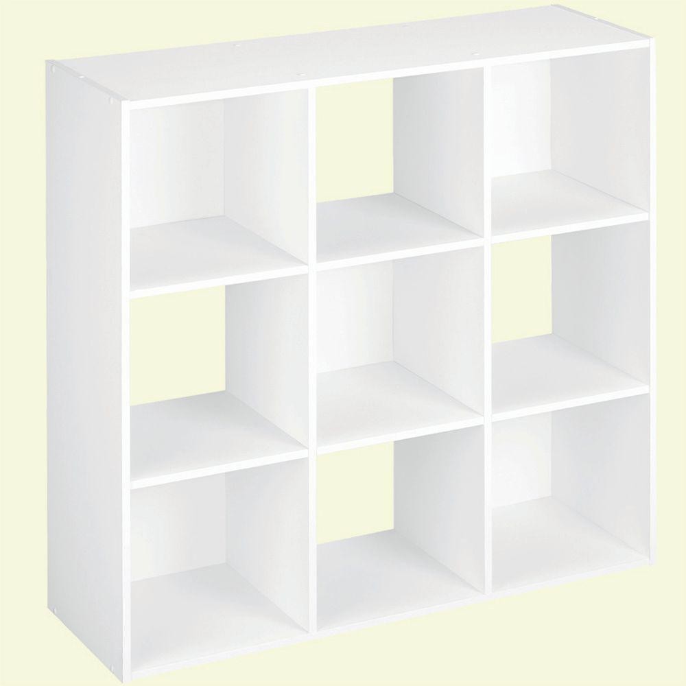 36 in. W x 36 in. H White Stackable 9-Cube Organizer | The Home Depot