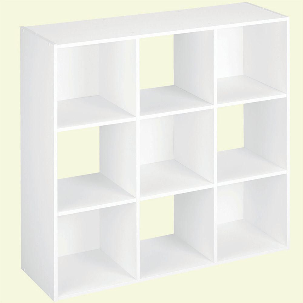 36 in. W x 36 in. H White Stackable 9-Cube Organizer | The Home Depot