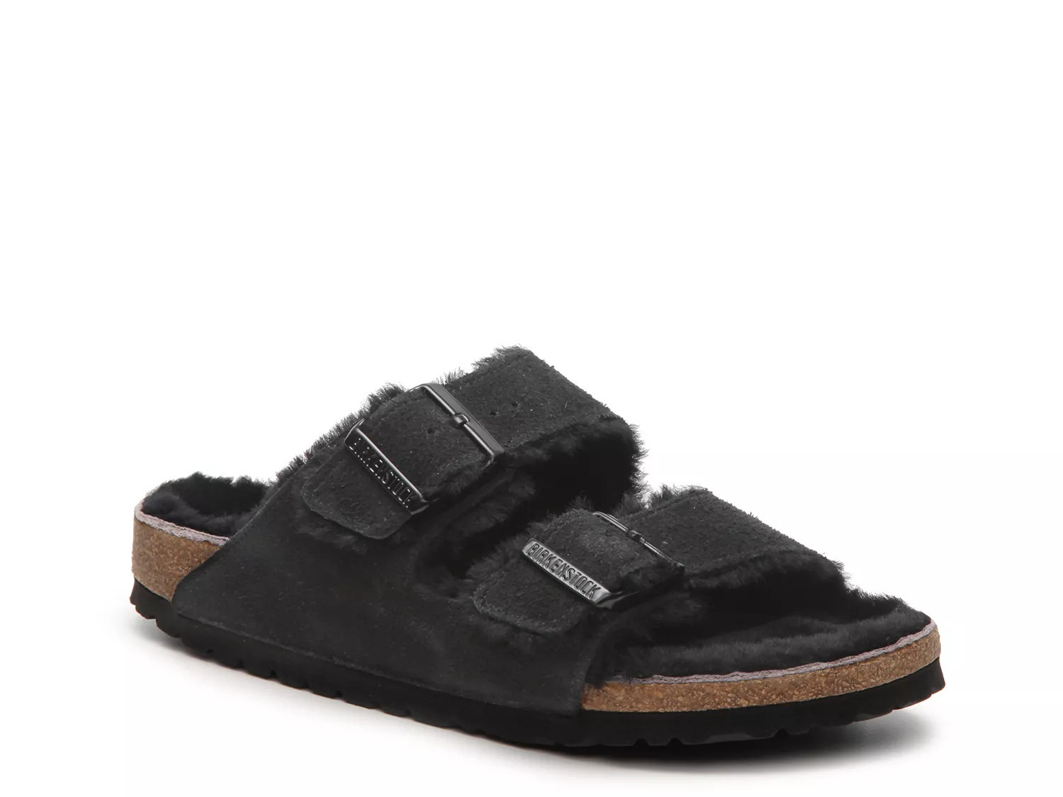 Birkenstock Arizona Shearling Slide Sandal | Women's | Black | Size EU 39 / US Womens 8-8.5 / Mens 6-6.5 | Sandals | Slippers | DSW