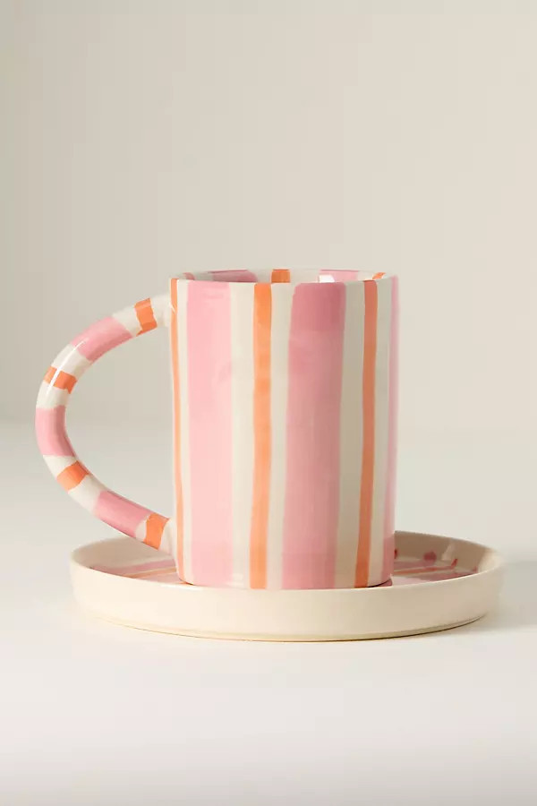 Daily Stripe Stoneware Espresso Cup & Saucer | Anthropologie (US)
