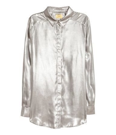 H&M Shimmering Metallic Shirt $49.99 | H&M (US)