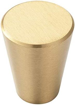 Rocoda 5 PCS Brushed Brass Decorative Cabinet Knobs Handle, 0.8 x1 Inch Pure Copper Cone Shoe Boo... | Amazon (US)
