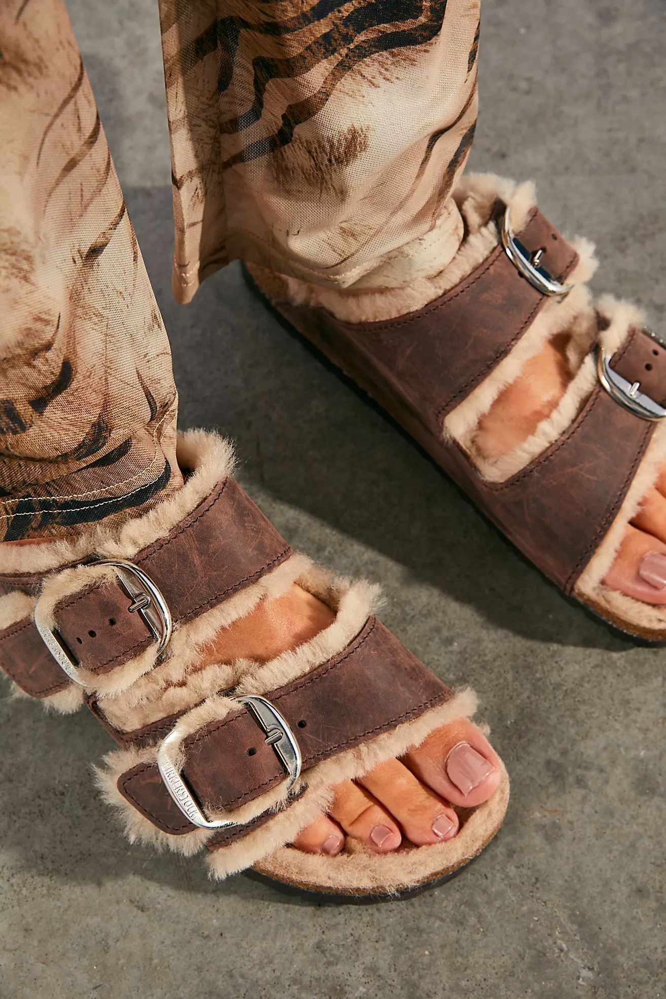 Arizona Big Buckle Shearling Birkenstock Sandals | Free People (Global - UK&FR Excluded)