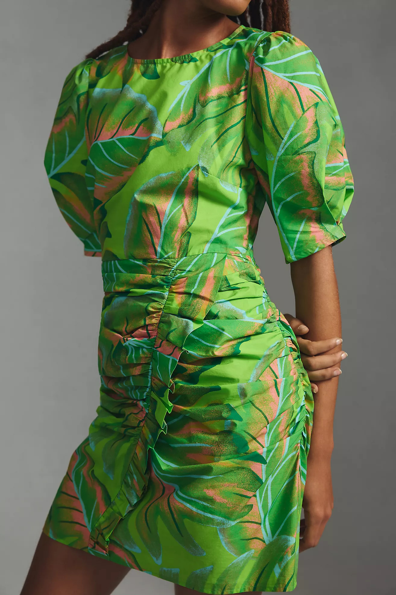Farm Rio Puff-Sleeve Mini Dress | Anthropologie (US)