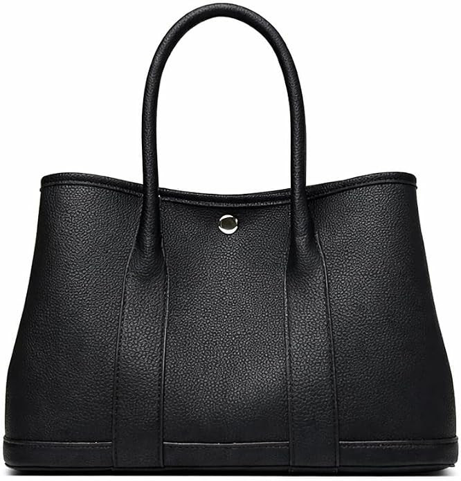 Large Leather Tote Bag for Women, Structured Designer Handbag Toupe Garden Party Handbag | Amazon (US)