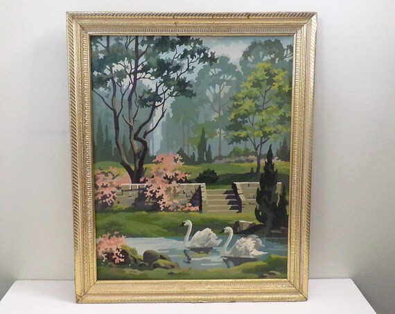 Vintage Paint by Numbers Wall Painting. Completed 16 X 20 - Etsy | Etsy (US)