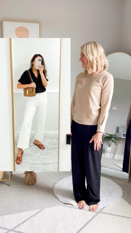 Pinterest an inspired looks on a budget. 
Pants- thrifted, linked similar 
Shirt- small
Shoes- 7.5
Sweater- small
Wide leg black pants- xs/petite


#LTKstyletip #LTKfindsunder100 #LTKSeasonal